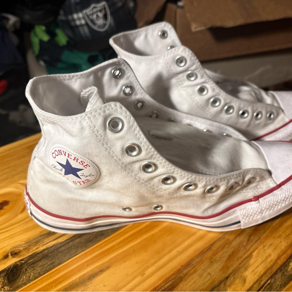 Converse Kids White High-Top Sneakers - Picture 11 of 11